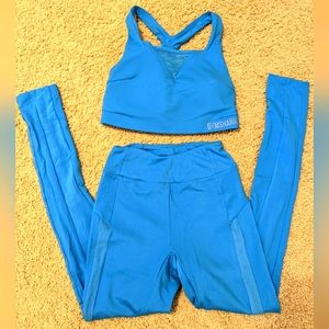 Blue Gymshark athletic set, size xs